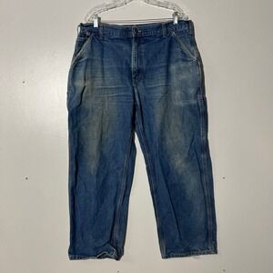 Carhartt FR Flame Resistant Work Dungaree Jeans Mens 38x30 Blue Denim FRB13-DNM